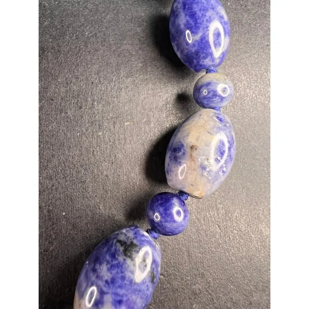 NEW sodalite necklace and bracelet with sterling silver clasp